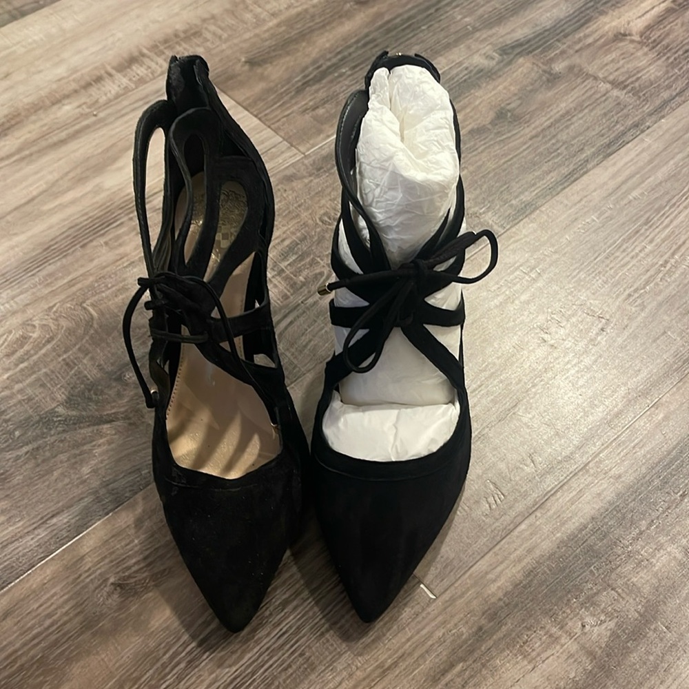 Vince Camuto black suede heels